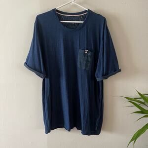 Ted Baker T-Shirt Mens 7 / US 3XL Navy Blue Classic Crewneck Cotton Casual Basic